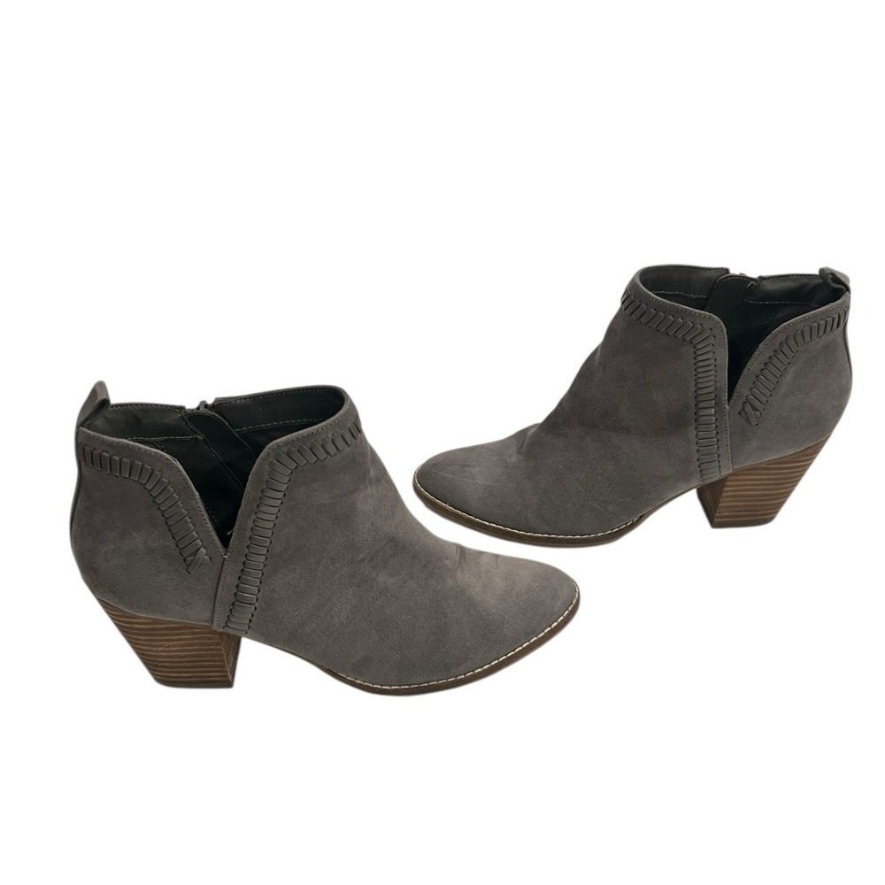 NEW Dolce Vita‎ Size 8.5 Gray Suede Upper Ankle Heel Boots